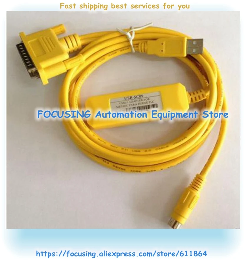 USB-SC09 Cable PLC Programming Cable New For FX1S/1N/2N/A/FX2 Sieries PLC Program Cable USB TO RS422