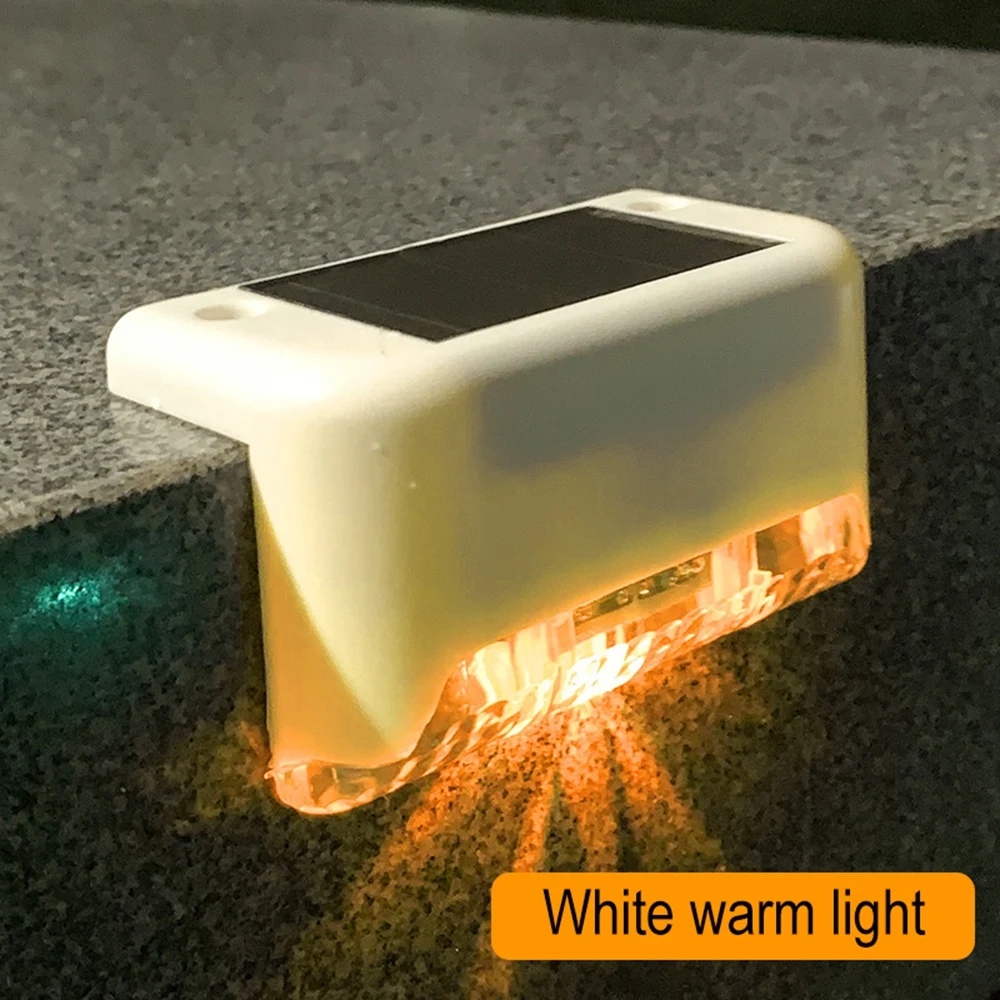 

Solar Lamp RGB LED Wall Stair Light Solar Powered Pathway Wall Light Warm White Garden Landscape Deck Balcony FenceSolar Lights