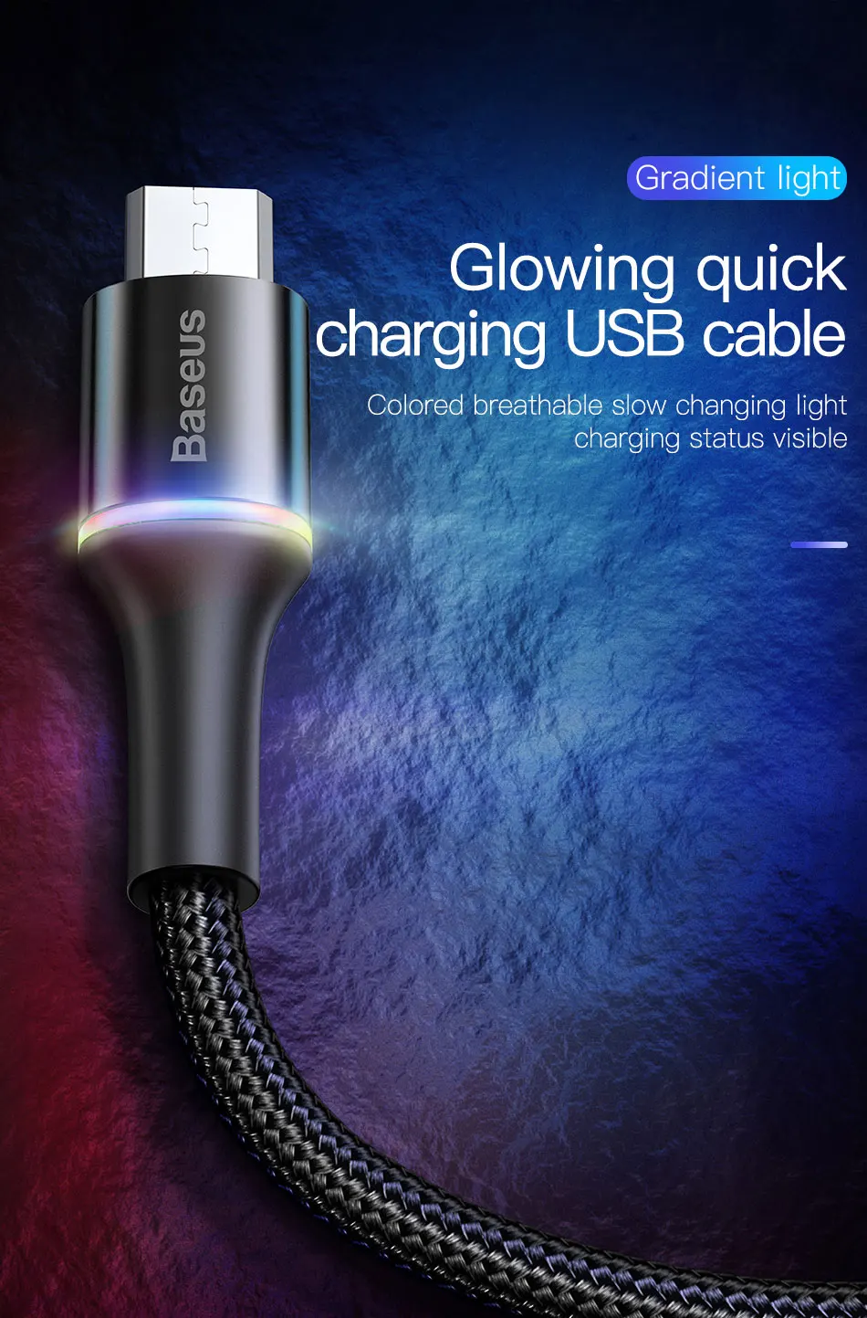 Baseus Micro USB кабель 2A 3A Быстрая зарядка зарядное устройство с светодиодный мини usb кабель 3 м для Xiaomi Android мобильный телефон провод шнур