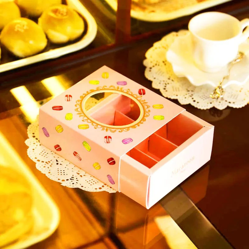 10 высококачественных макарон Подарочная коробка выпечка танкеры окно ящик для