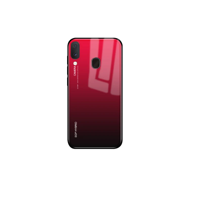 gradient red 3D цветной чехол из закаленного стекла для samsung A20e защитный чехол для samsung Galaxy A20e A20 e A202 A 20 A205 мягкие чехлы из ТПУ - Цвет: gradient red