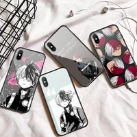 shoto todoroki anime phone case tempered glass for iphone 6 7 8 plus x xs xr 11 12 13 pro max mini