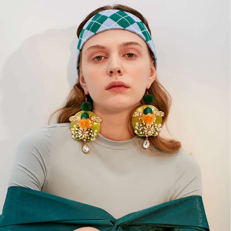 Женские серьги в стиле бохо большие висячие с подвеской на Рождество 2019 |