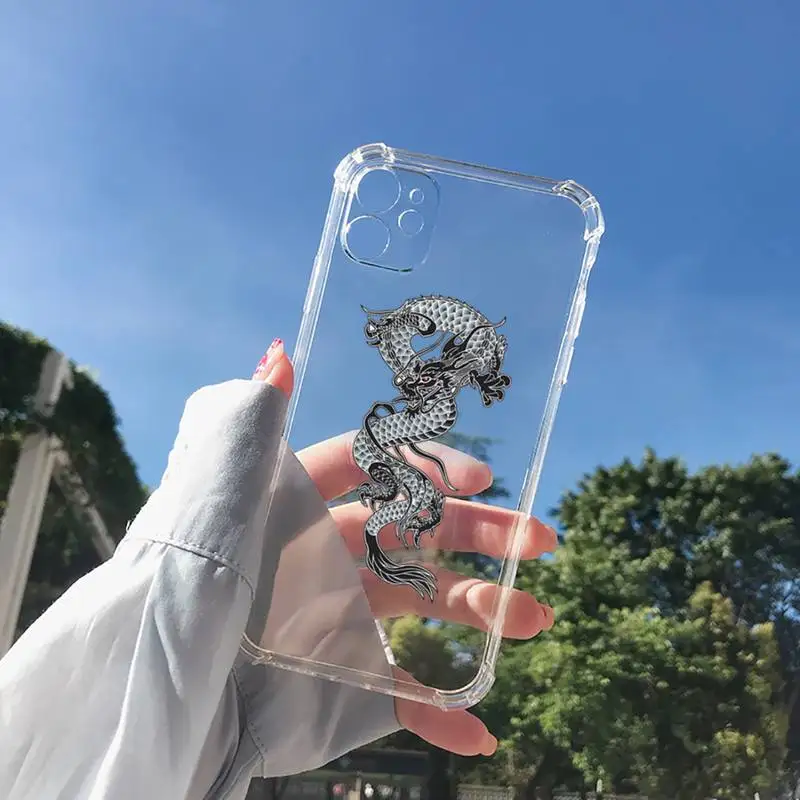 

luxury dragon Cool Phone Case Transparent for Clear iPhone 11 12 8 7 6 6S XS MAX Plus X 5S SE 2020 XR mini pro