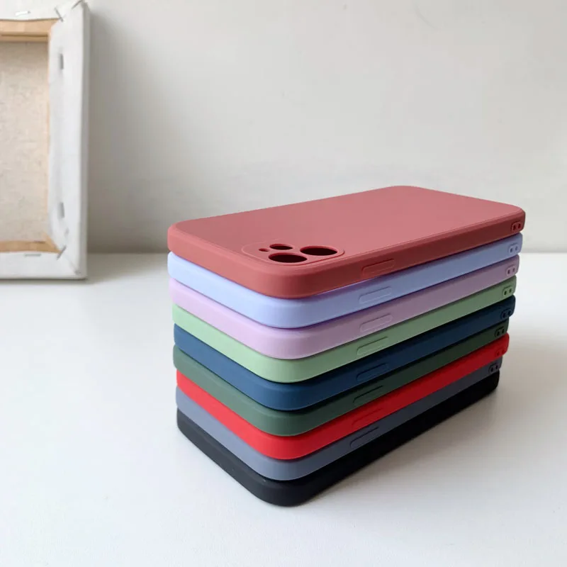 

For iPhone 11 Case Soft Silicone TPU Phone Cover For iPhone 11 Pro Max XS Max XR X 6 6S 7 8 Plus SE 2020 Candy colors Cover