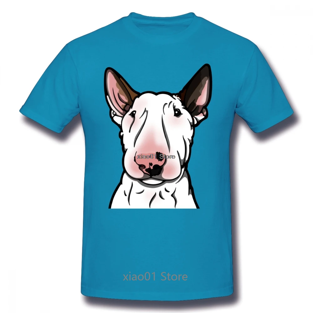 

Bull Terrier Men T Shirt Pop Leisure Big Size Cotton Custom Short Sleeve Men T-shirt