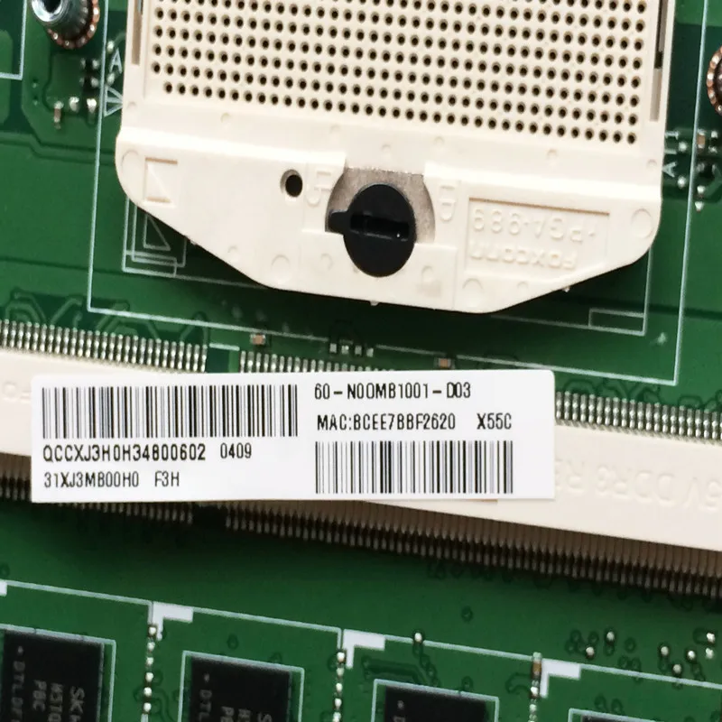 Абсолютно новая материнская плата X55C rev2.2 60-N0OMB1001-D03 UMA HM76 с 2 Гб ОЗУ 90R-N0OMB1000U для