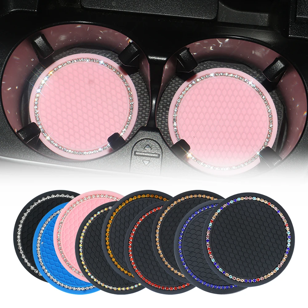 

2PCS Universal Car Anti-slip Water Coaster Creative Cute Storage Mat Car Anti-slip Mat Interior Car Cup Holder Car Accessories