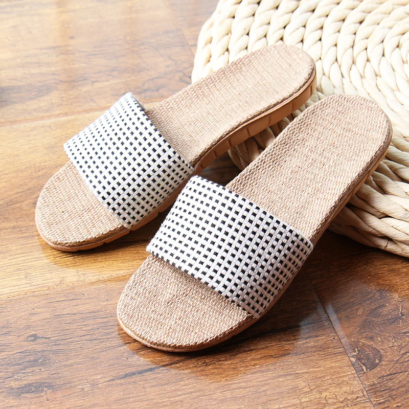 Летние льняные женские домашние тапочки FAYUEKEY|Тапочки| |