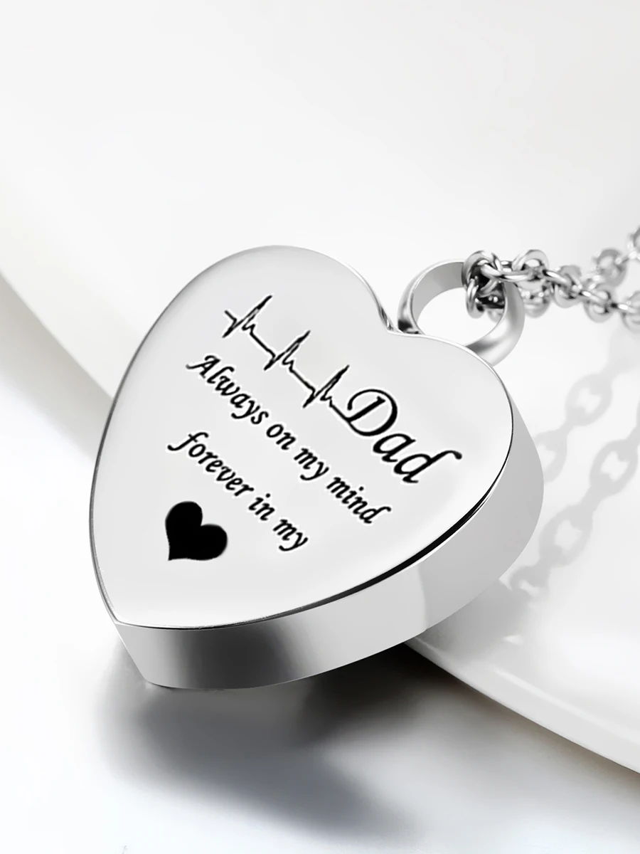 Заказное урна ожерелье для праха сердце из нержавеющей стали Keepsake памятный кулон
