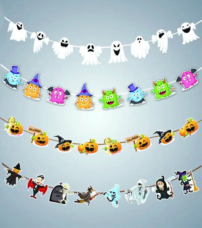 Тыква Лицо Баннер Дом с привидениями висячая гирлянда страшные Хэллоуин баннеры