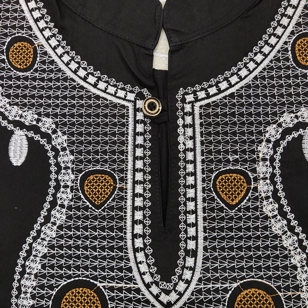 

Dashiki Arab Mens Attire Tops Embroidery Muslin T shirts Male Vintage Tunic Ankara Short Kaftan Clothing African dress for men