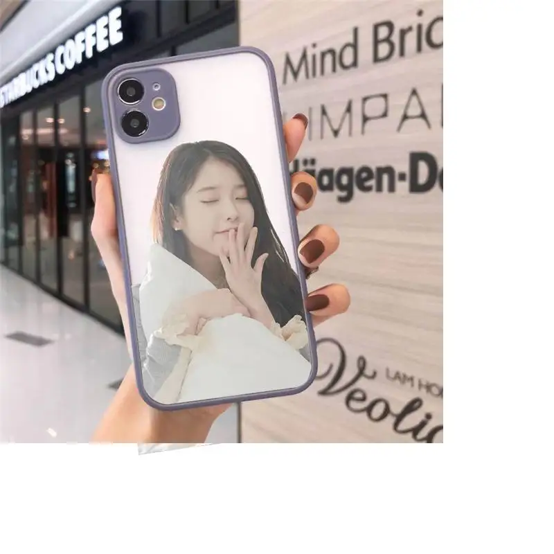 

IU Korean singer Phone Case Matte For iPhone 12 Mini 11 Pro XR XS Max 7 8 Plus X Hard PC Back Cover