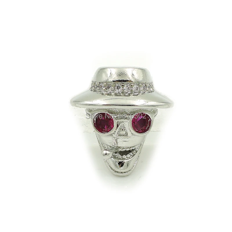 15*15*8 мм микро проложить красный и прозрачный CZ штрихованный череп бусины