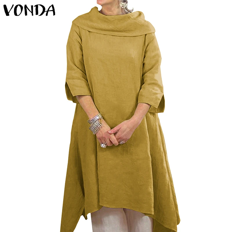 Цвет: желтый VONDA/элегантное платье-туника с коротким рукавом, вечерние платья для беременных, однотонные теплые Базовые платья с круглым вырезом, повседневные офисные платья для беременных - Цвет: Цвет: желтый
