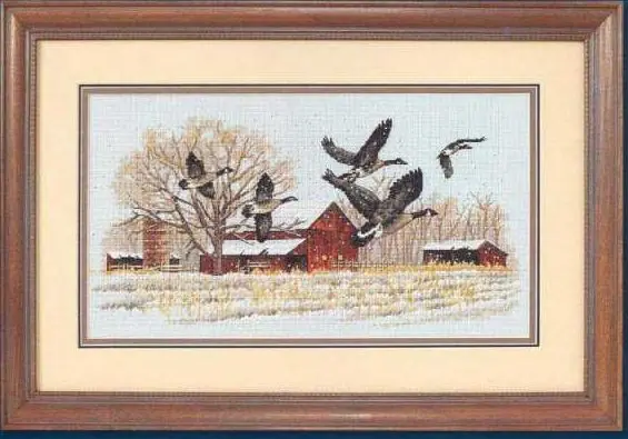 

MM Top Quality Beautiful Lovely Counted Cross Stitch Kit Winter Geese Goose Bird Birds dim 13732