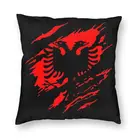 Наволочка с винтажным флагом Албании, наволочка для дивана, домашняя декоративная наволочка с гербом албанской гордости 45x45