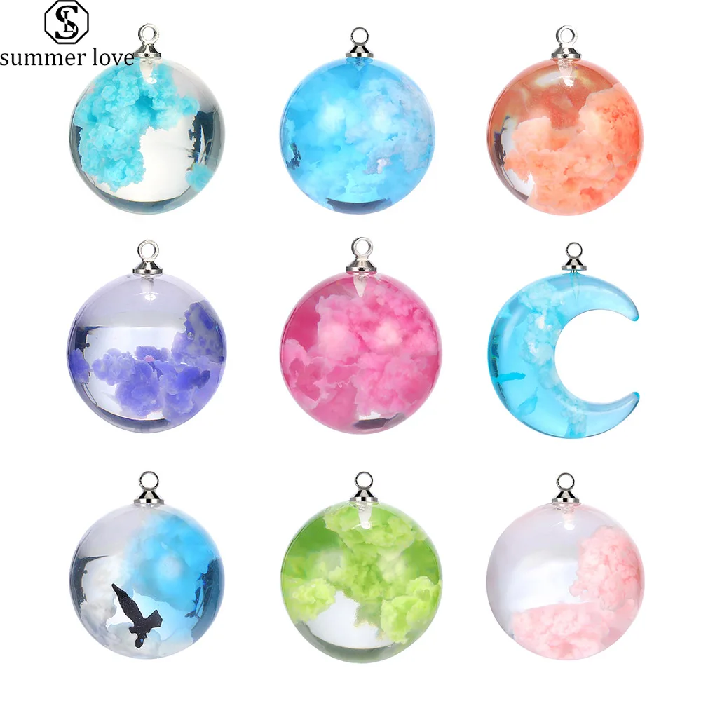 5 шт. оптовая продажа шар Луна Смола Подвески Изготовление ювелирных изделий