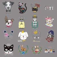 mr dog cartoon animal cat iron on patches for diy heat transfer clothes t shirt thermal stickers decoration printing