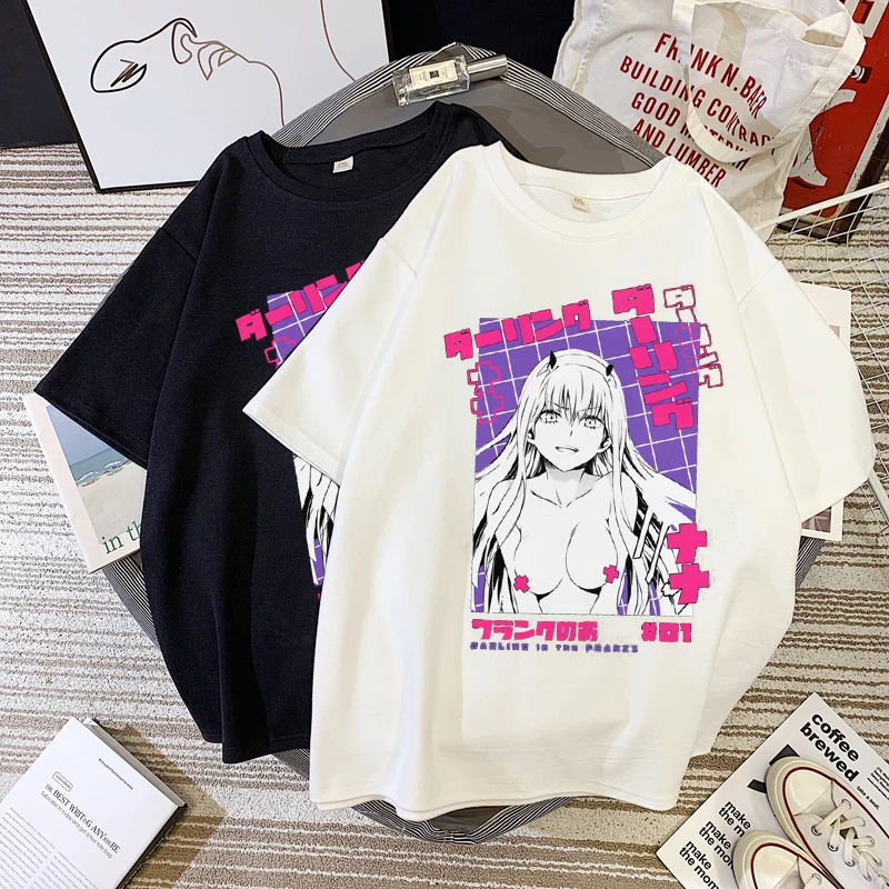 Женские футболки с рисунками из мультфильмов больших размеров Darling в Franxx аниме
