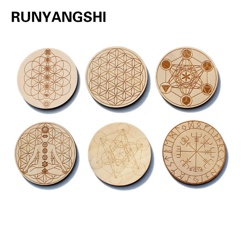 

FOR Natural Crystal 7 Chakra Reiki Luky Crystal Sphere Beads Seven Star Array Base Handmade Wooden Pedestal Coaster Home Decor