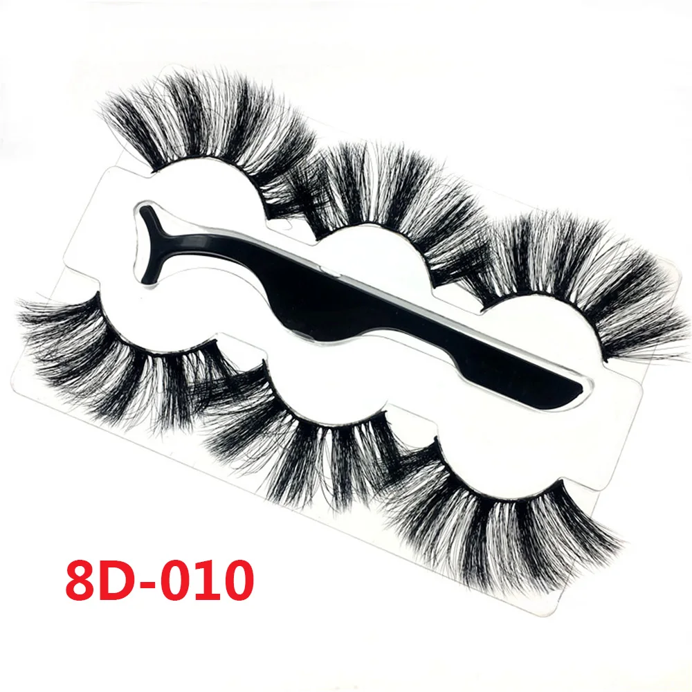 3 пары 25 мм норковые накладные ресницы 8D полный объем толстые драматические