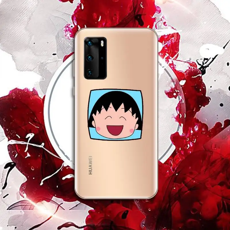 

Chibi Maruko-chan Phone Case Transparent for Huawei P20 P30 P40 honor 8 10i P smart 2019 Samsung A71 A21S S10 20 plus