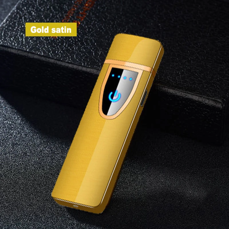 Новые золотые атласные серии электронные зажигалки популярная зарядка