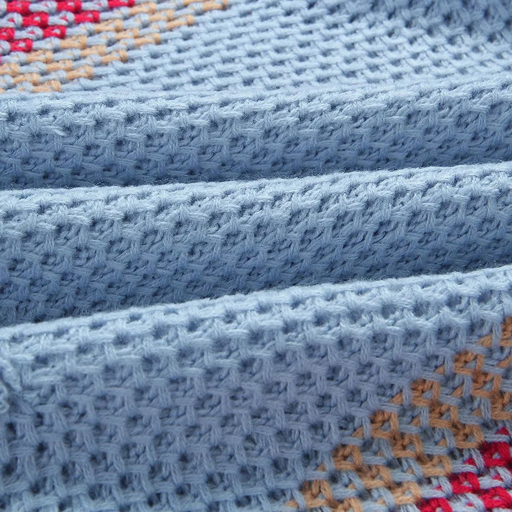 

2020 Fashion Women Autumn winter Long Sleeve Stripes Patchwork Hoodie Pocket Knit Sweater