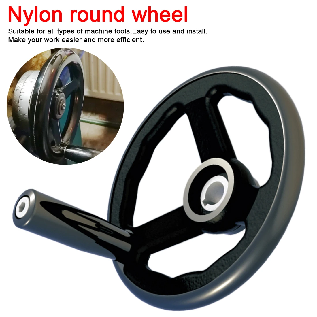 

12*100mm/12*125mm/16*160mm/18*200mm/20*250mm Machine Lathe CNC 3D Printer Spoked Hand Wheel Round Bakelite 3 Hand Wheel