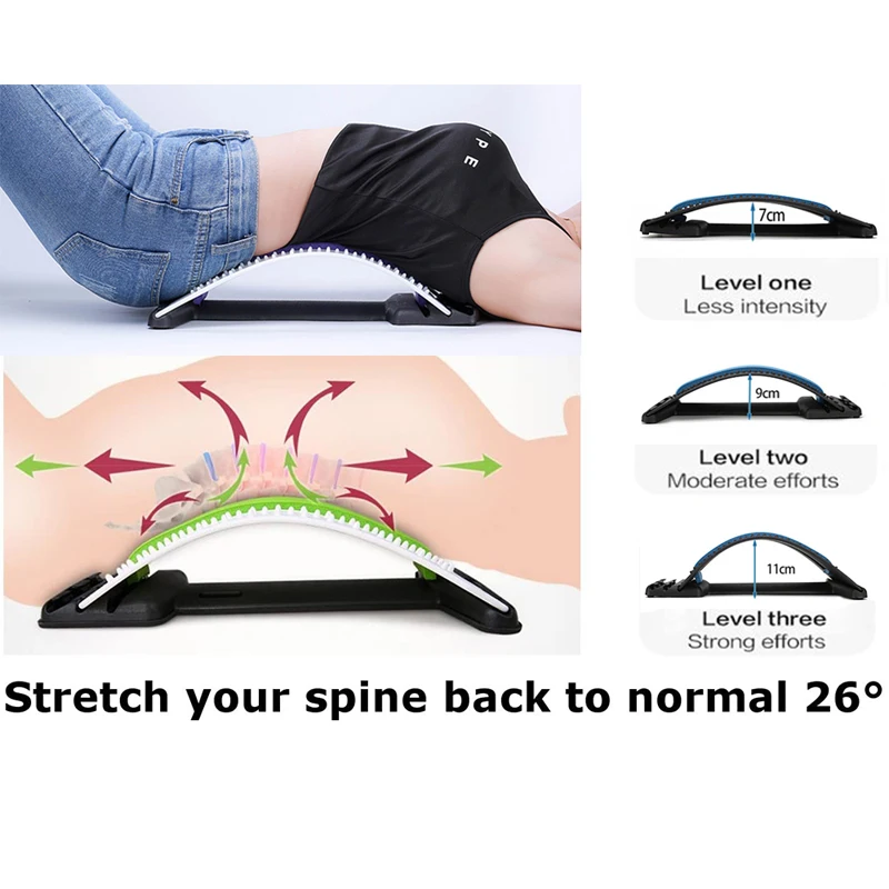 

Back Massager Stretcher Equipment Massage Tools Massageador Magic Stretch Fitness Lumbar Support Relaxation Spine Pain Relief