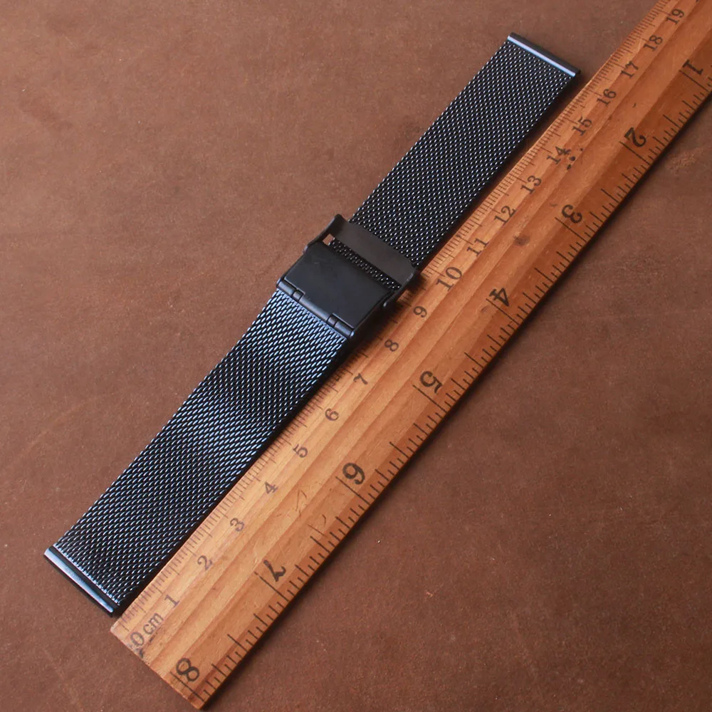 

Universal Women Stainless Steel Dark blue mesh New Metal Watchband Men Watches Band Strap Bracelet 12mm 14mm 16mm 18mm 20mm 22mm