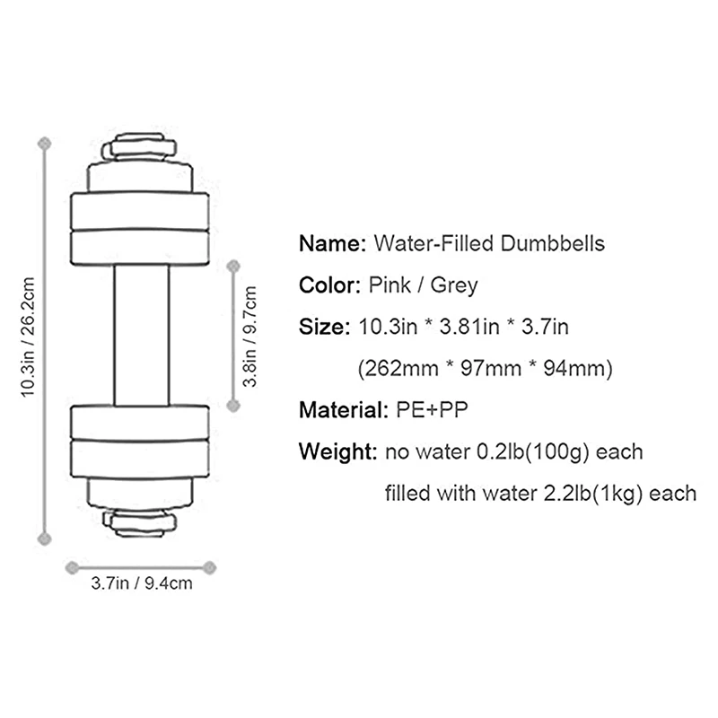 

Water-filled Dumbbell Light Weights Adjustable Dumbbell Set Workout Exercise Fitness Equipment for Gym Home Bodybuilding