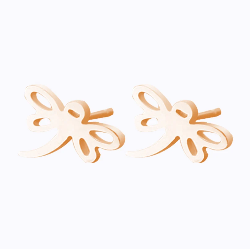 2021 новые модные крошечные серебряные/черные/розовые золотые серьги со стрекозой