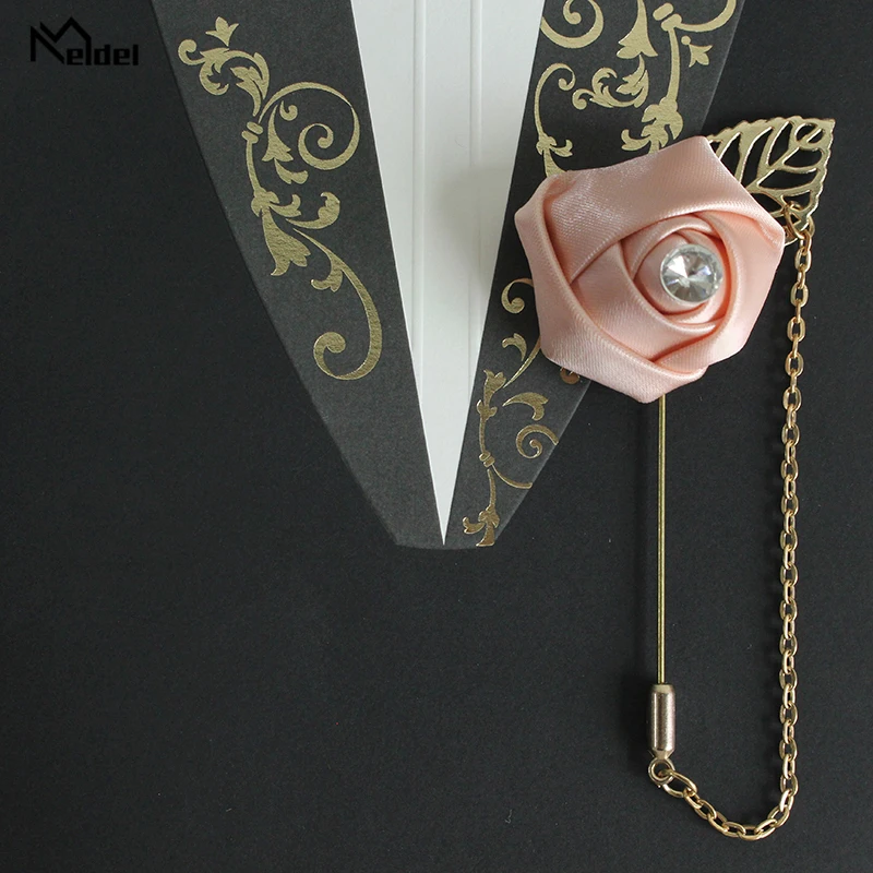 Sand-pink Meldel Искусственный цветок розы свадебная бутоньерка для жениха корсаж Бутоньерка брошь корсажи Свадебный планировщик свадебные аксессуары - Цвет: Sand-pink