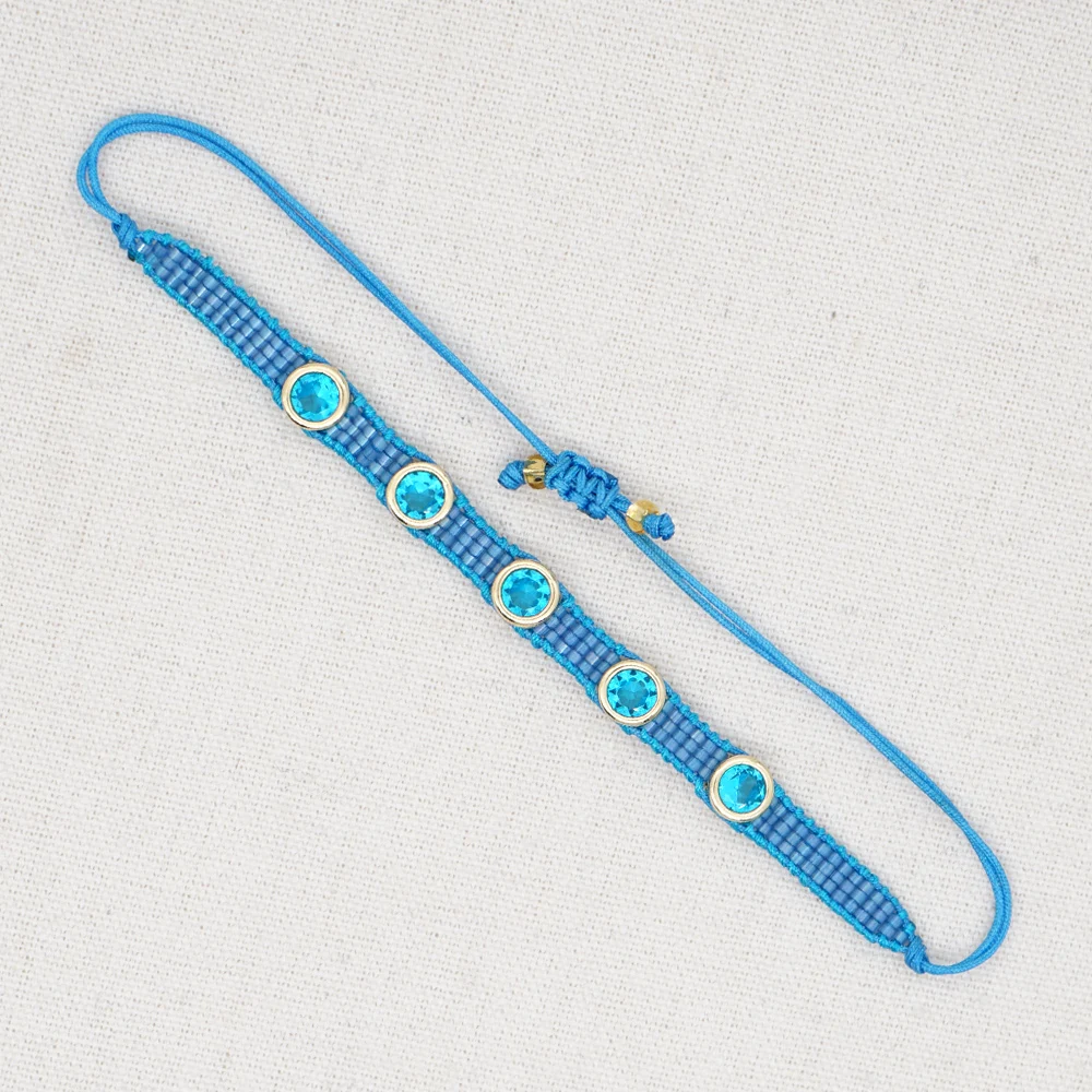 

Miyuki Seed Beads Bracelets Blue Eye Bracelet For Women Bohemian Pulsera Woven Friendship Jewelry Wrap Tassel Jewellery