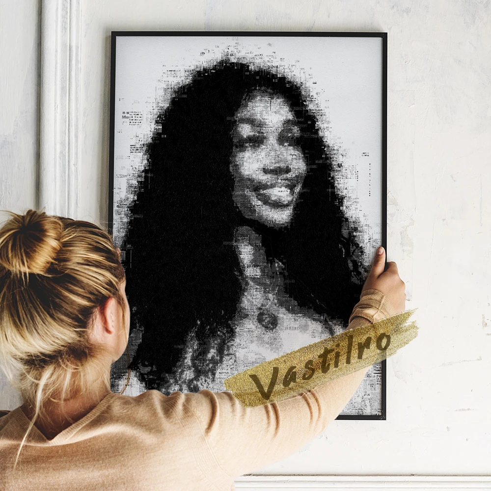 

Black People Belle Pencil Portrait Sketch Canvas Painting Positive Art Prints Sexy Poster Modern Home Room Decor Wall Picture