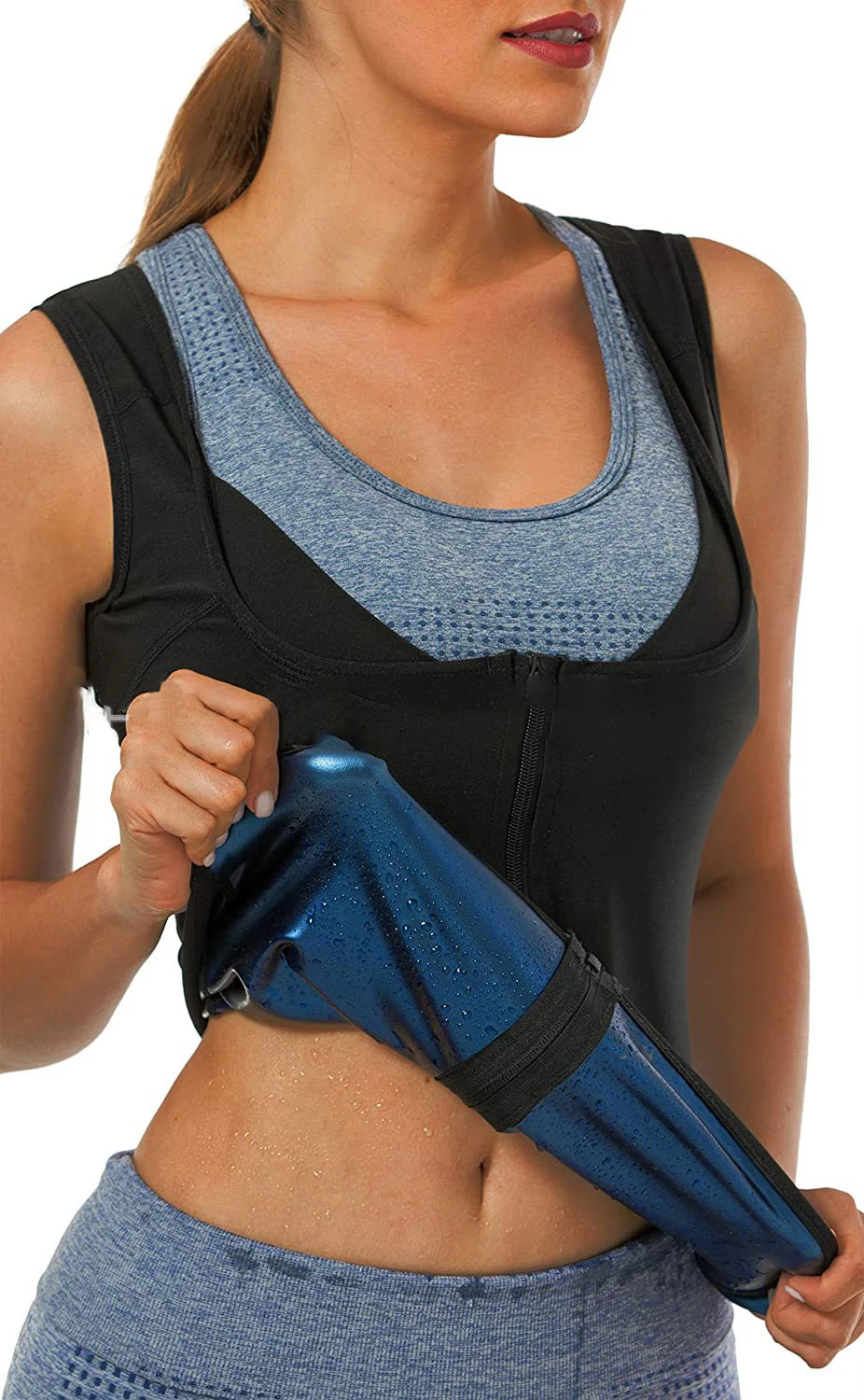 

Plus Size Polymer Sauna Sweat Vest for Women Heat Trapping Sweat Sauna Shaper Shirt Workout Weight Loss Tank Top Slimming Vest