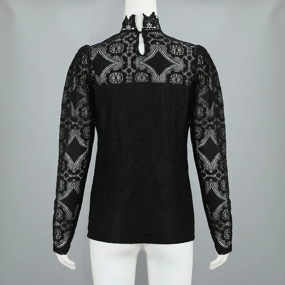 Женский кружевной топ с длинным рукавом свободного покроя | Женская одежда