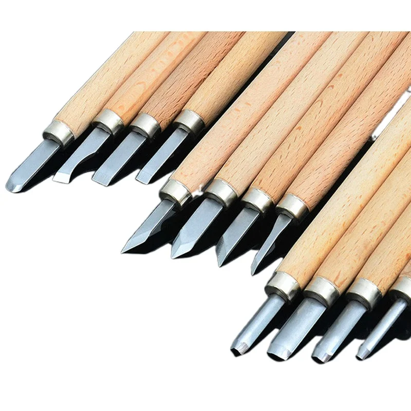 

12pcs/8pcs/6pcs Professional Wood Carving Chisel Knife Hand Tool Set For Basic Detailed Carving Woodworkers Gouges GYH
