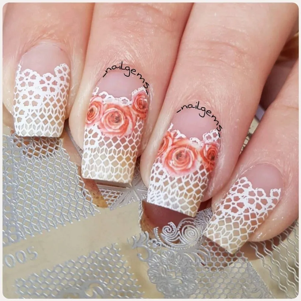 BeautyBigBang набор штамповочных пластин 8 шт. для дизайна ногтей 6*12 см прямоугольная винтажная нержавеющая сталь летний цветочный набор шаблонов для ногтей с сумкой