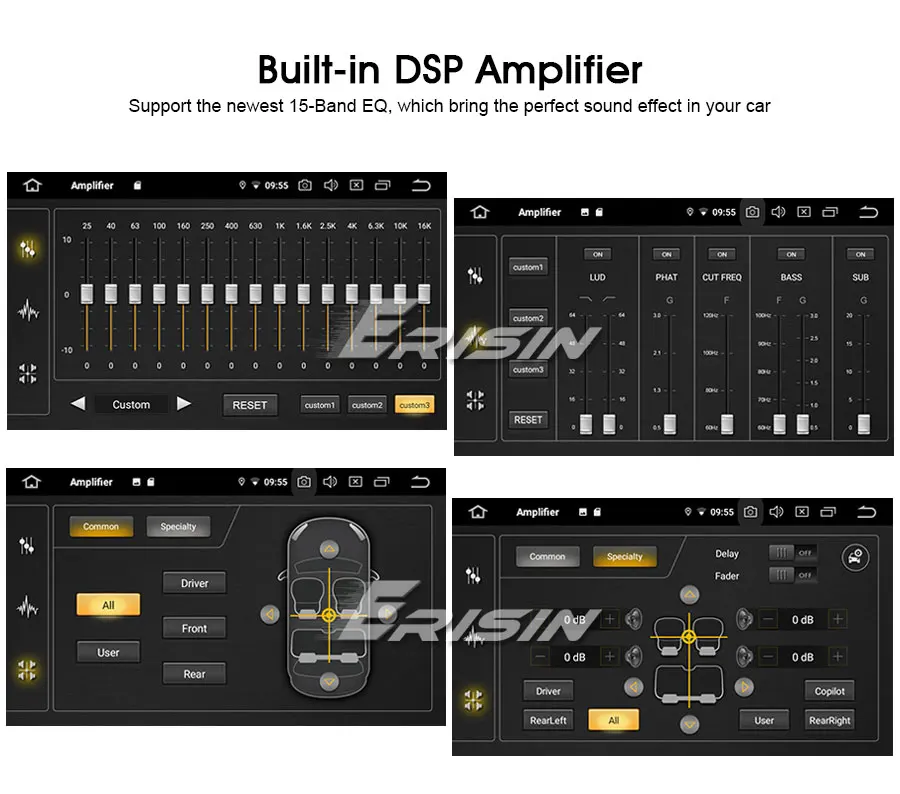 Erisin ES8049U 7 дюймов Android 9,0 DSP автомобильное радио OBD wifi DAB+ ips BT5.0 для универсальных автомобилей