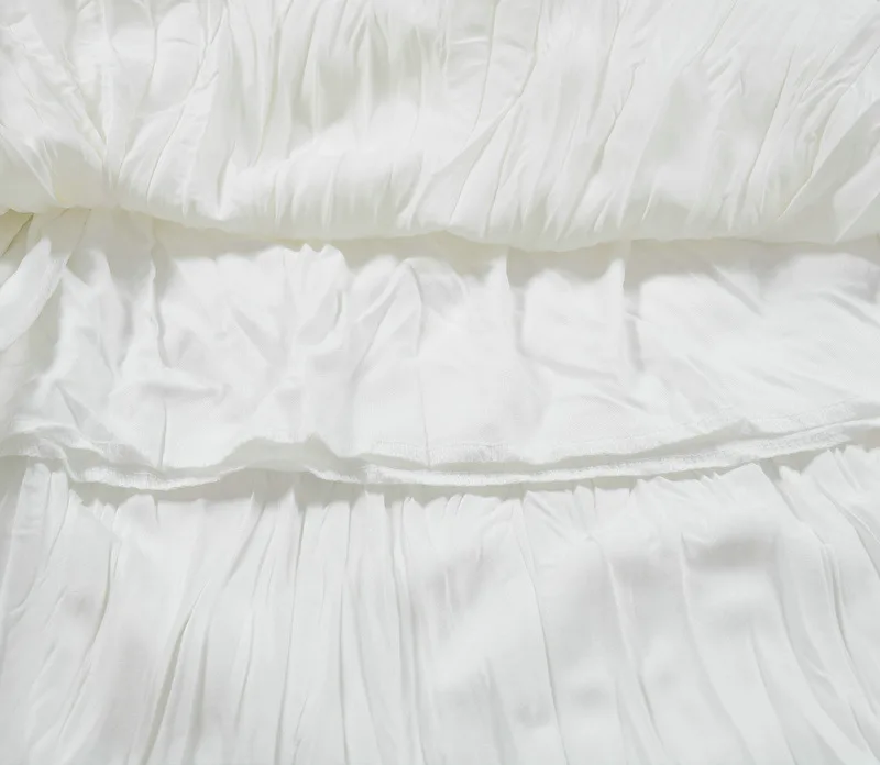 

Sherhure 2021 Chic Stretch High Waist Fold Design Women Long White Skirts Boho Women Spring Skirt Faldas Jupe Femme Saia