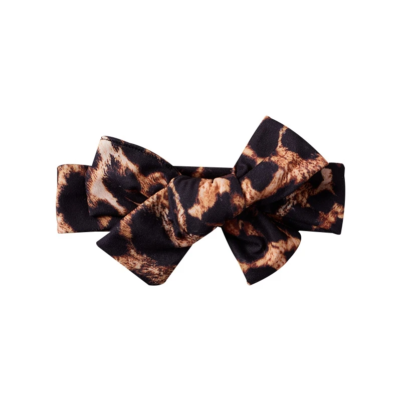 

3Pcs Newborn Baby Girl Clothes Sleeveless Sling Tops +Leopard-print Flared Pants+Bow-Tie Headband Baby Clothing Outfits 0-24M