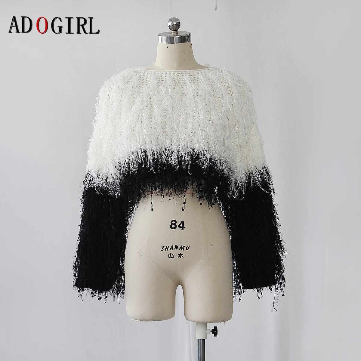 

Adogirl Loose Autumn Patchwork Tassel Sweater Women Knitted Sweater Oversized Female Elegant Winter Pullover Jumpers