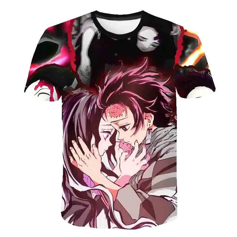 

2021 New Anime Demon Slayer 3D Printed T-Shirt Unisex Fashion Causal Harajuku Short Sleeve Streetwear Oversize men clothing Tops