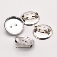 10pcslot 25mm aluminum alloy brooch base stainless steel accessories brooch making supplies wholesale jewelry lots ja0036