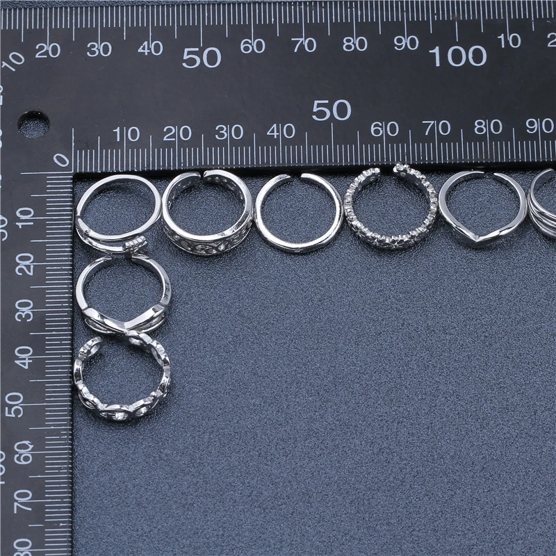 8pieces Summer Beach Vacation Knuckle Ring Open Toe Rings Set for Women Girls Finger Adjustable Jewellery Wholesale | Украшения и