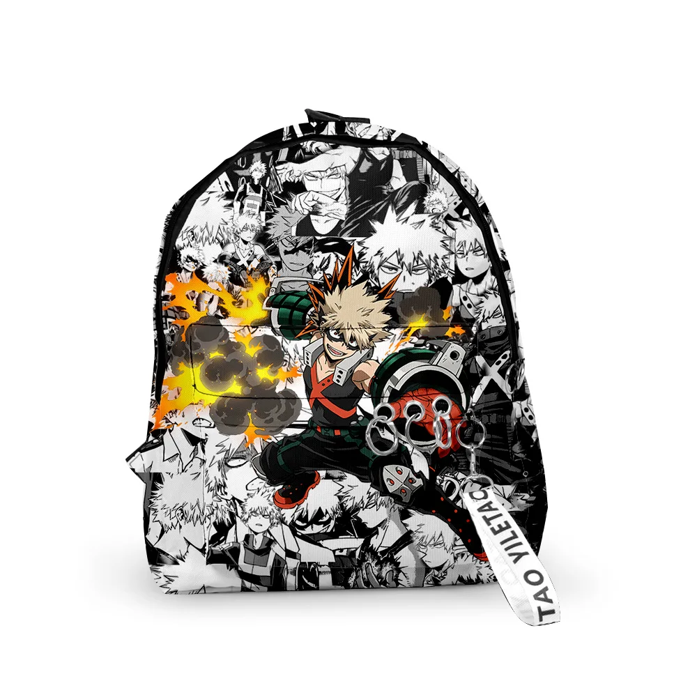 

Bakugou Katsuki Simple college wind band key chain zipper Backpack