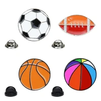 cartoon football basketball enamel fashion brooch pin alloy badge shirt backpack metal pin jewelry cute accessories gift for men